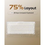 خرید کیبورد GravaStar Mercury K1 Lite - بی‌سیم - سوییچ مکانیکی خطی - نسخه Snow White